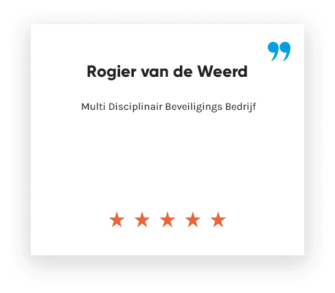 Review Rogier van de Weerd ***** "Multi disciplinair beveiligingsbedrijf"