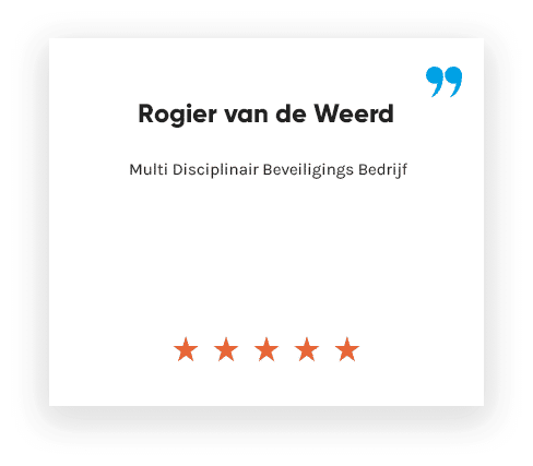 Review Rogier van de Weerd ***** "Multi disciplinair beveiligingsbedrijf"