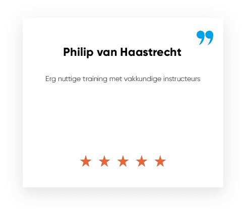 Review Philip van Haastrecht ***** "Erg nuttige training met vakkundige instructeurs"